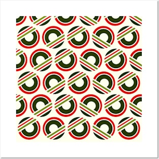 Candy christmas kids pattern green red Posters and Art